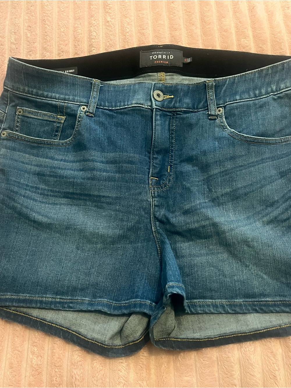torrid Dark Blue Denim Cuffed Shorts